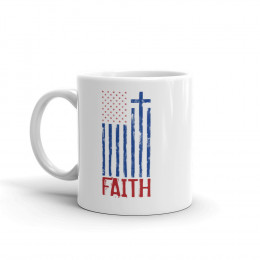 USA Faith Flag - White Glossy Mug